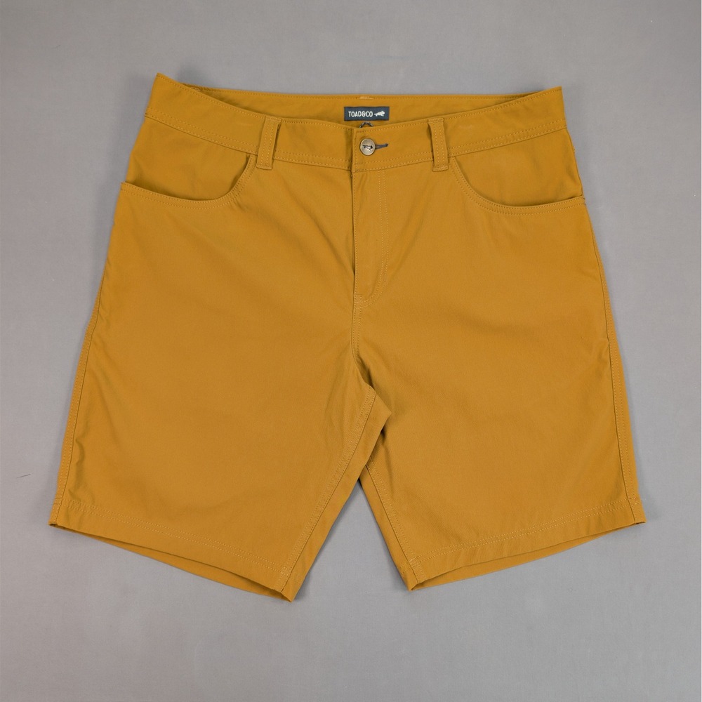 Toad&Co Rover II Canvas Shorts Men's 34 Mustard Yellow